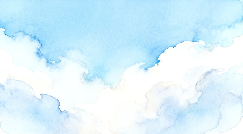 水彩云朵天空艺术背景