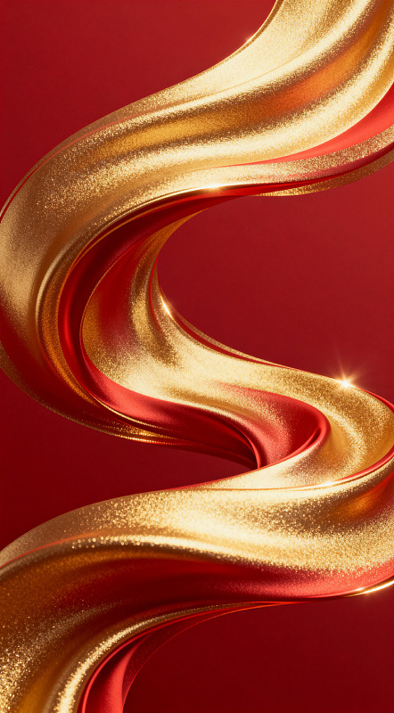 金红波浪抽象艺术图片