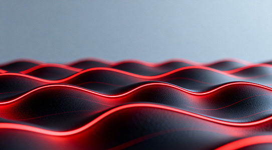 红光波纹抽象艺术壁纸