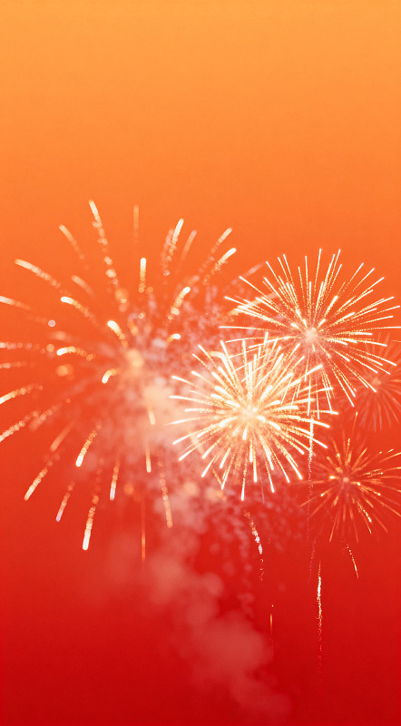 烟花绽放喜庆景象