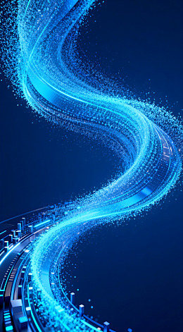 科技感蓝色光效螺旋图案设计