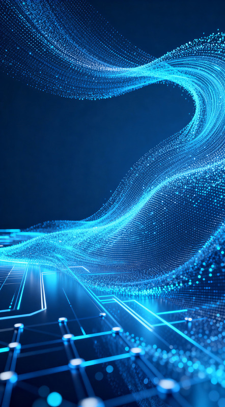 科技数据流动电路板背景图