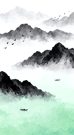 水墨山水画意境图