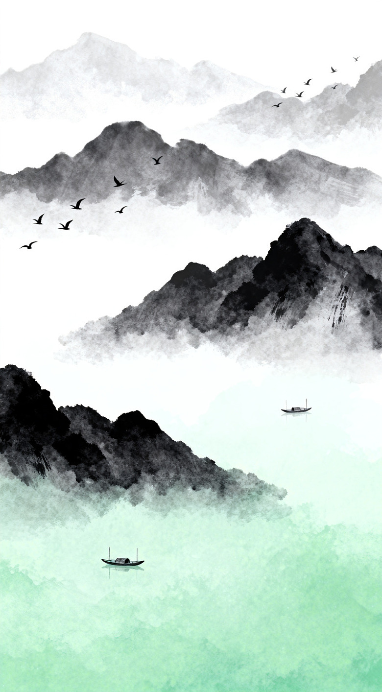 水墨山水画意境图