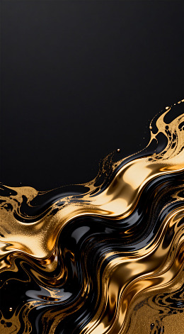 金黑流体抽象艺术背景