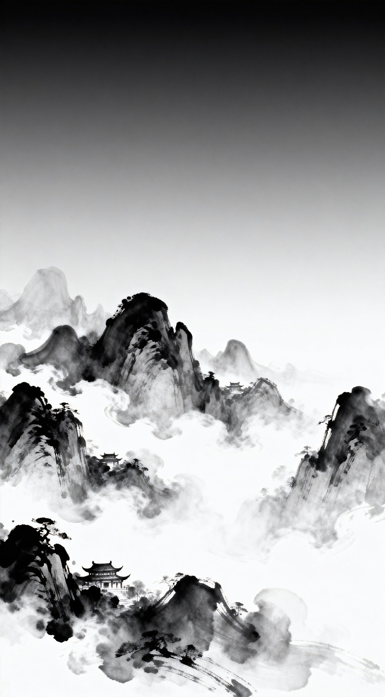 水墨山水国画风景画