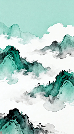 水墨山水画风光国画艺术画作