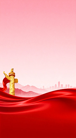 红色华表红旗背景设计素材