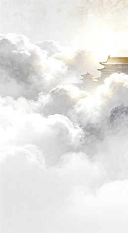 云海宫殿古风插画