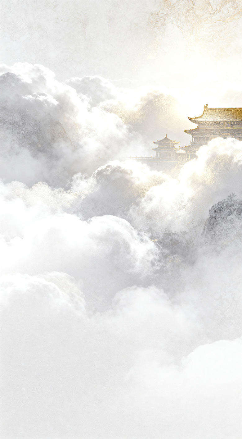 云海宫殿古风插画