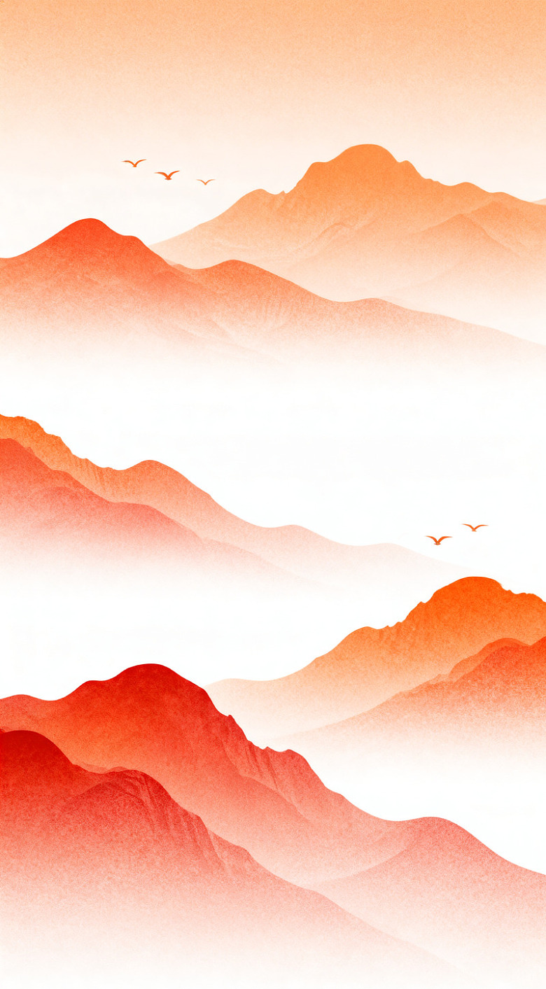 水墨山水画风格意境海报背景