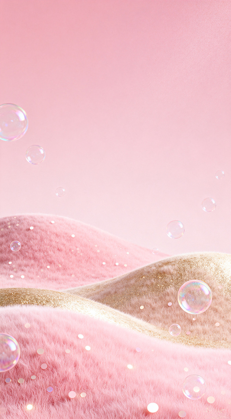 梦幻粉红泡泡风景壁纸