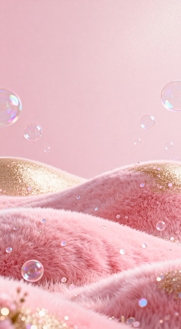 梦幻粉金泡泡绒布场景