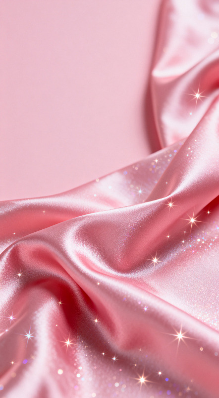 粉红缎面星光装饰面料