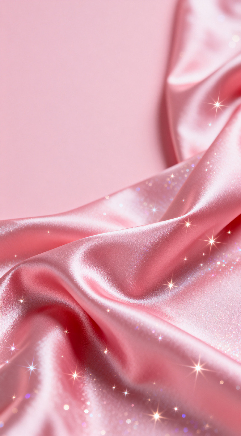 粉红缎面星光装饰面料