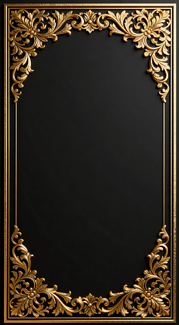 金色雕花边框装饰设计素材