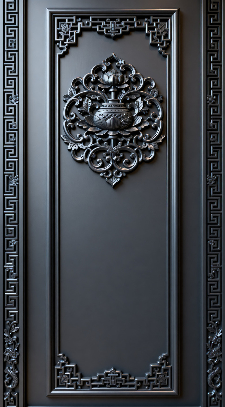 古典中式雕花装饰墙面设计