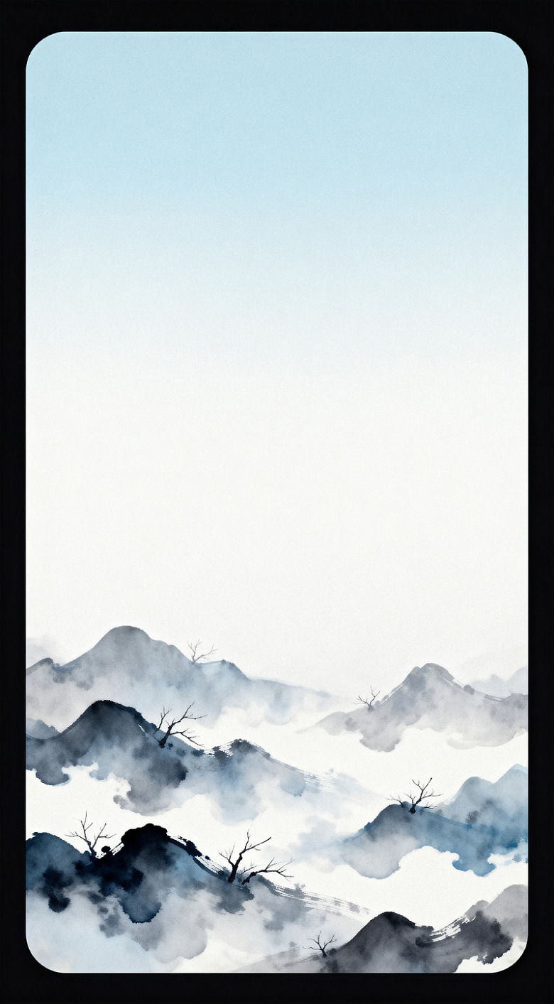 水墨山水画屏保设计素材