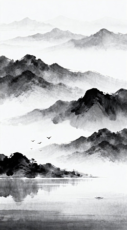 水墨山水画意境图