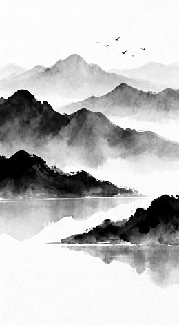 水墨山水画山水风景