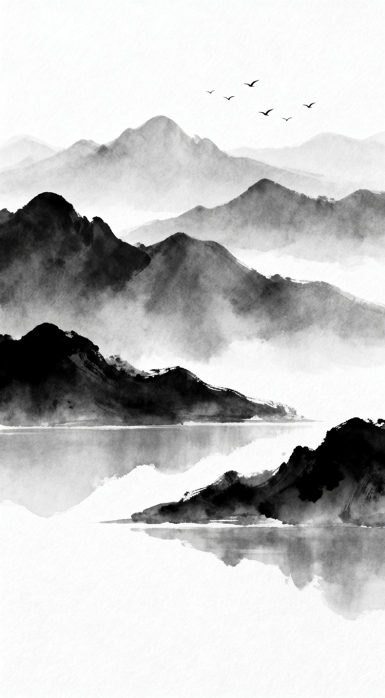水墨山水画山水风景