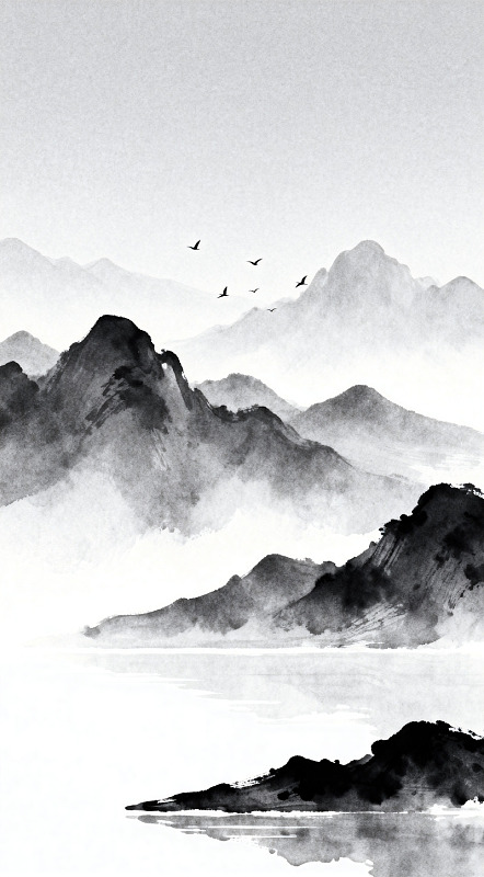 水墨山水画山水意境国画