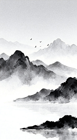 水墨山水画山水意境国画