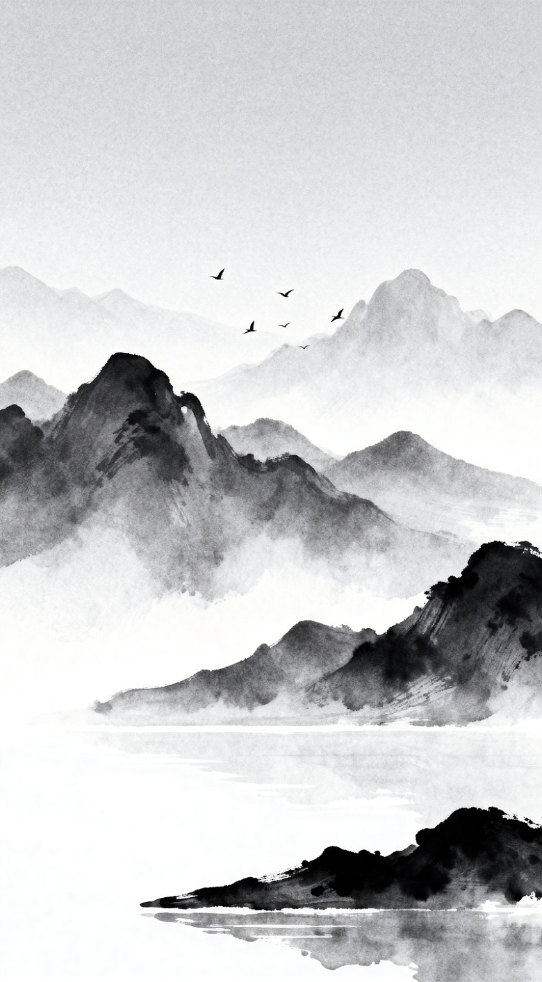 水墨山水画山水意境国画