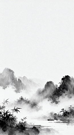 水墨山水画意境图