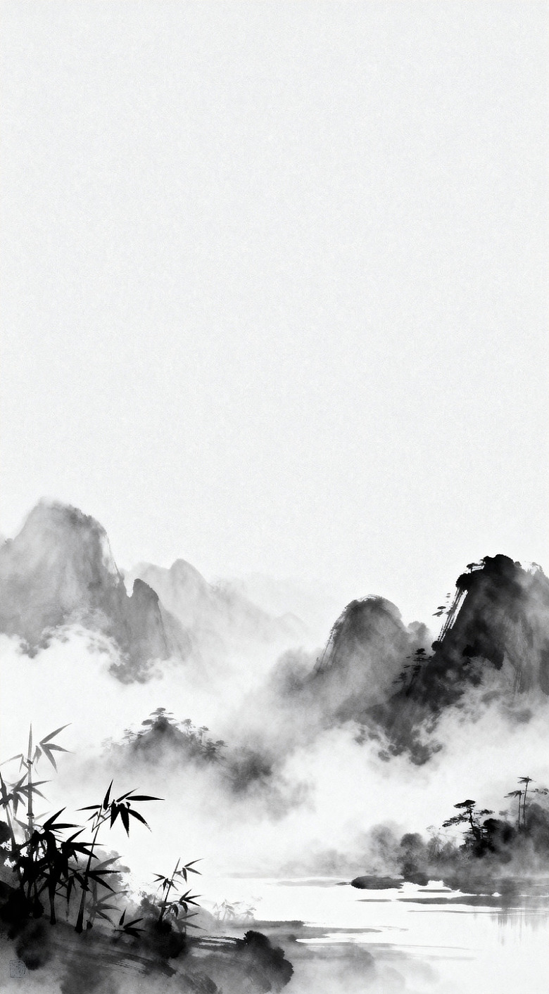 水墨山水画意境图