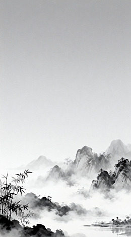 水墨山水画意境图