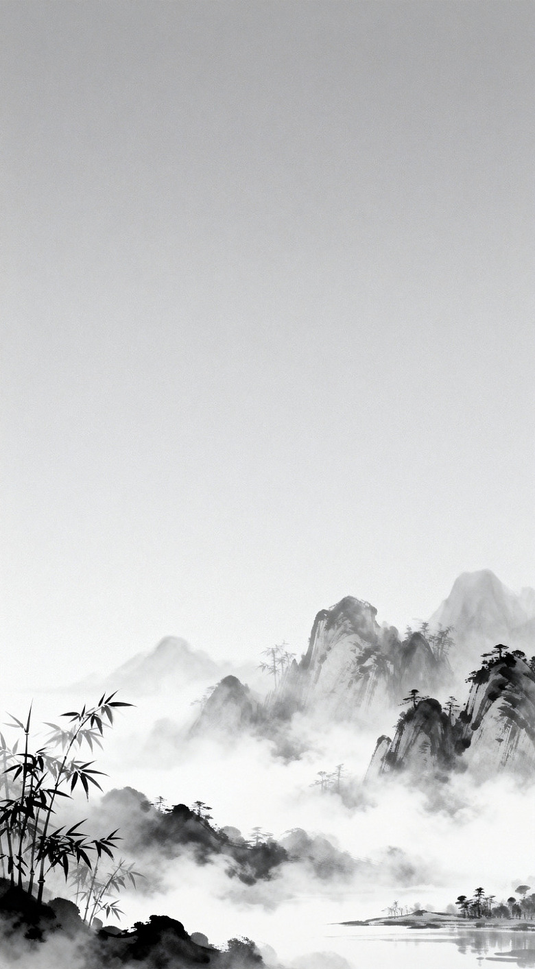 水墨山水画意境图