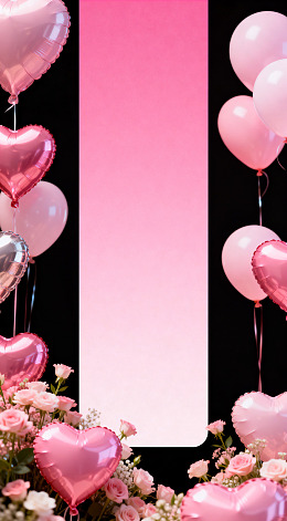 浪漫粉色气球花卉装饰设计