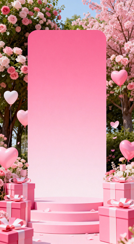 粉色浪漫婚礼布置场景