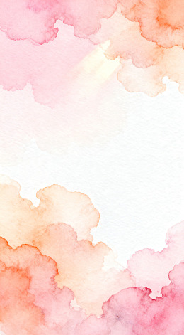 水彩粉橙边框背景设计素材