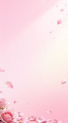 粉色浪漫玫瑰花瓣背景图