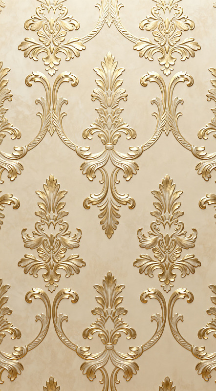 金色欧式花纹壁纸设计素材