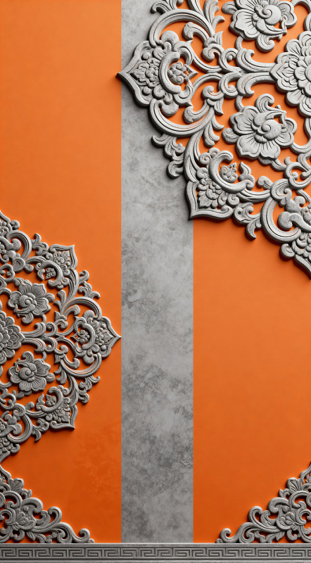 传统浮雕装饰艺术壁纸设计