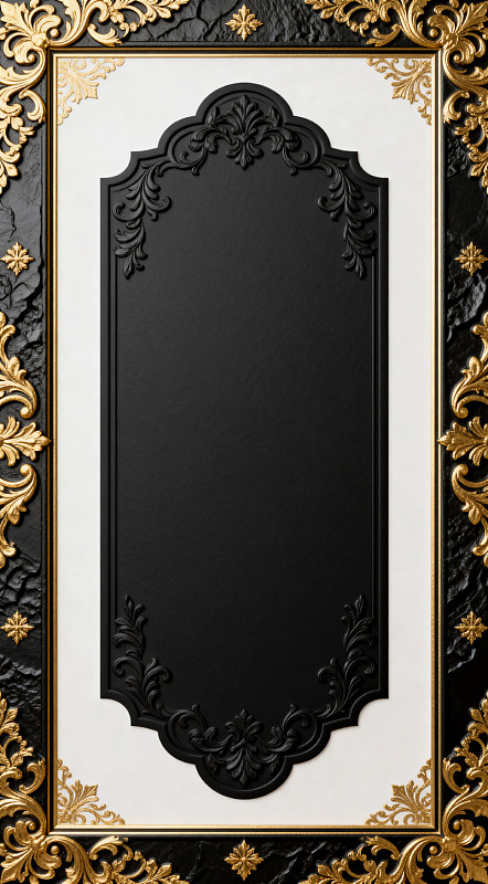 欧式古典黑色装饰镜框设计图