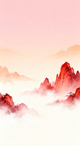 水墨山水画风光装饰画素材