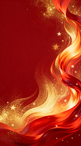 红金色梦幻流动艺术背景