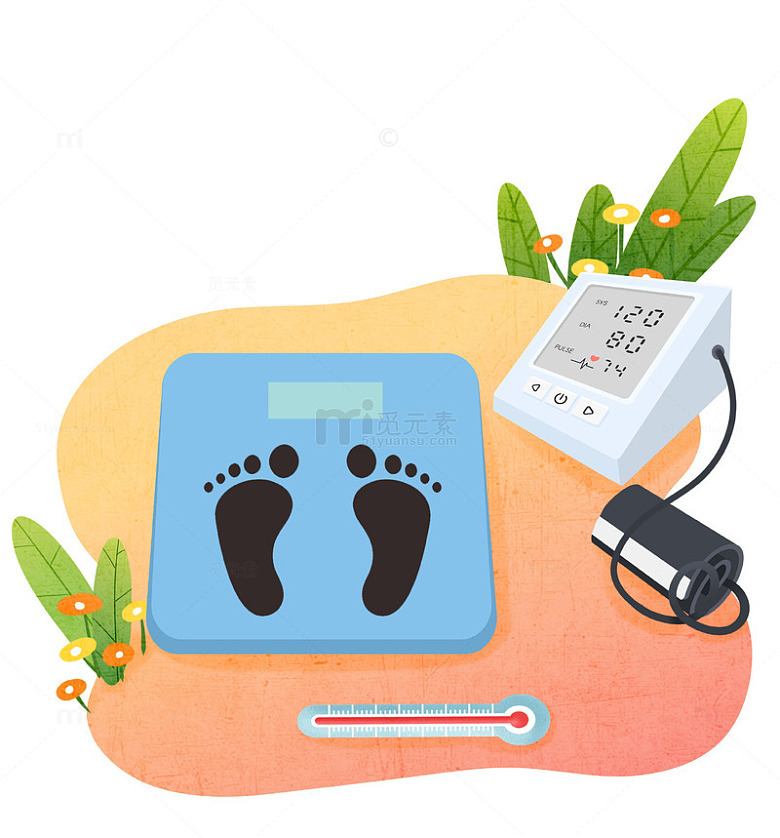 健康监测工具插画