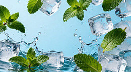 薄荷冰块清新