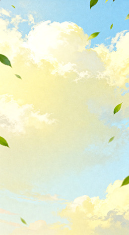 田园风树叶蓝天背景图