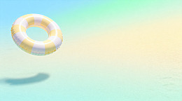 夏日沙滩游泳圈美景