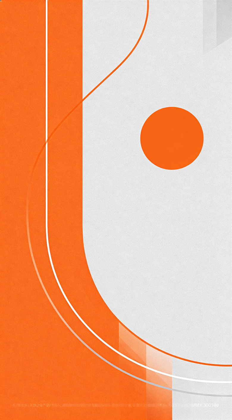 简约橙白几何图形设计