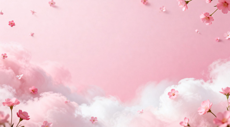 樱花云朵浪漫梦幻背景