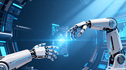 未来科技机器人互动场景