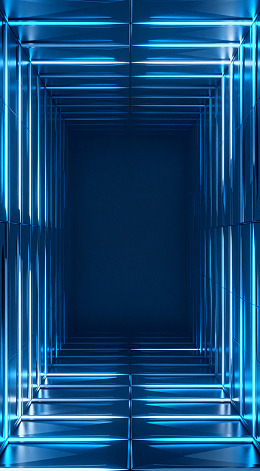 科技感隧道蓝色光影空间