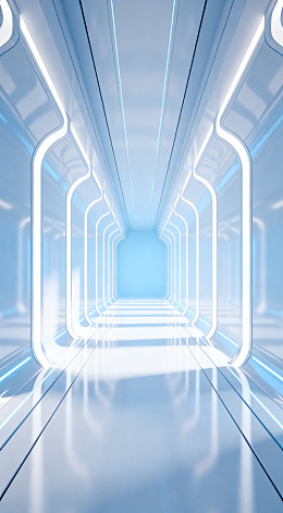 未来科幻太空舱内部场景